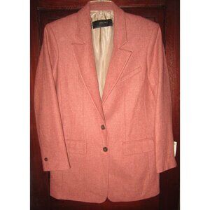 Zara New Size M 100% Wool Blazer Jacket Suit Coat Oversized Dusty Pink Longline